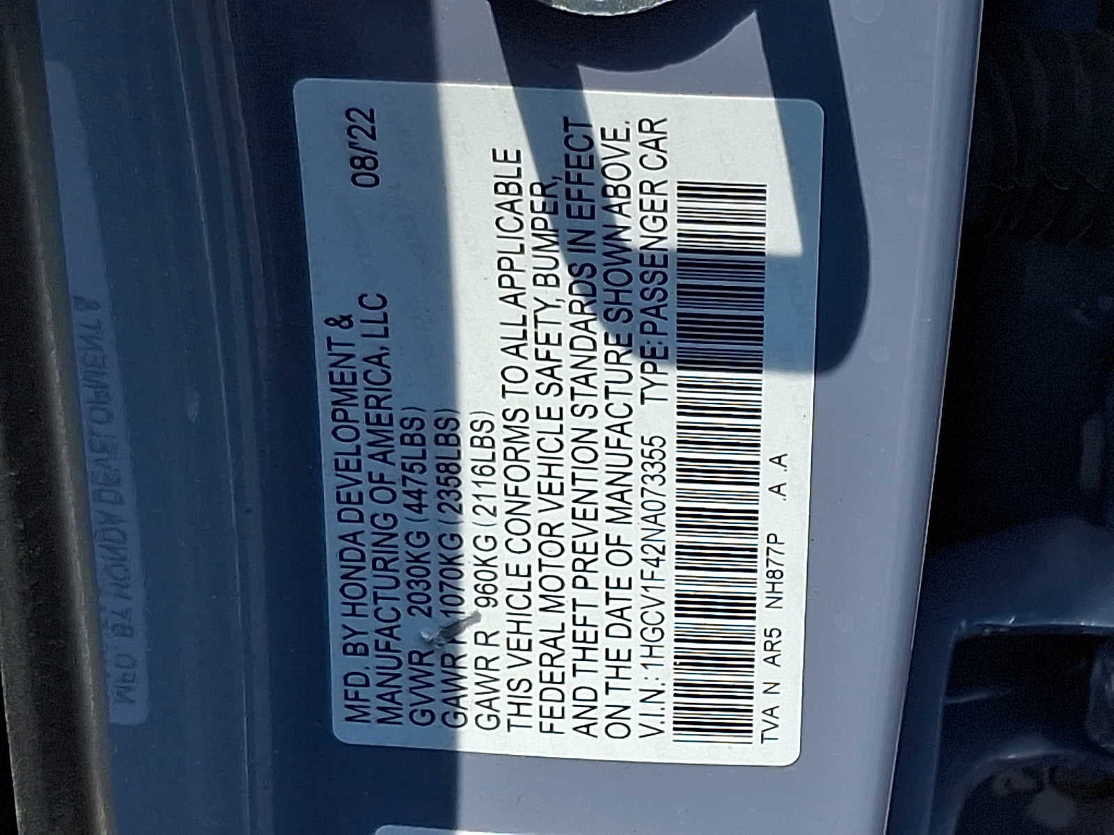 2022 Honda Accord Sport SE