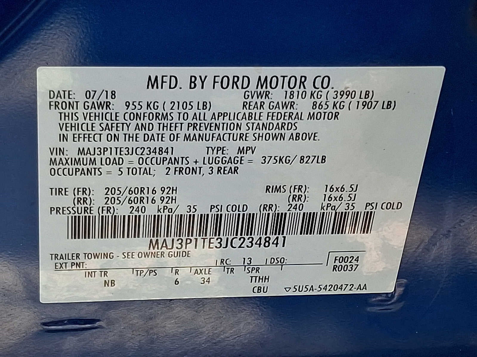 2018 Ford EcoSport SE