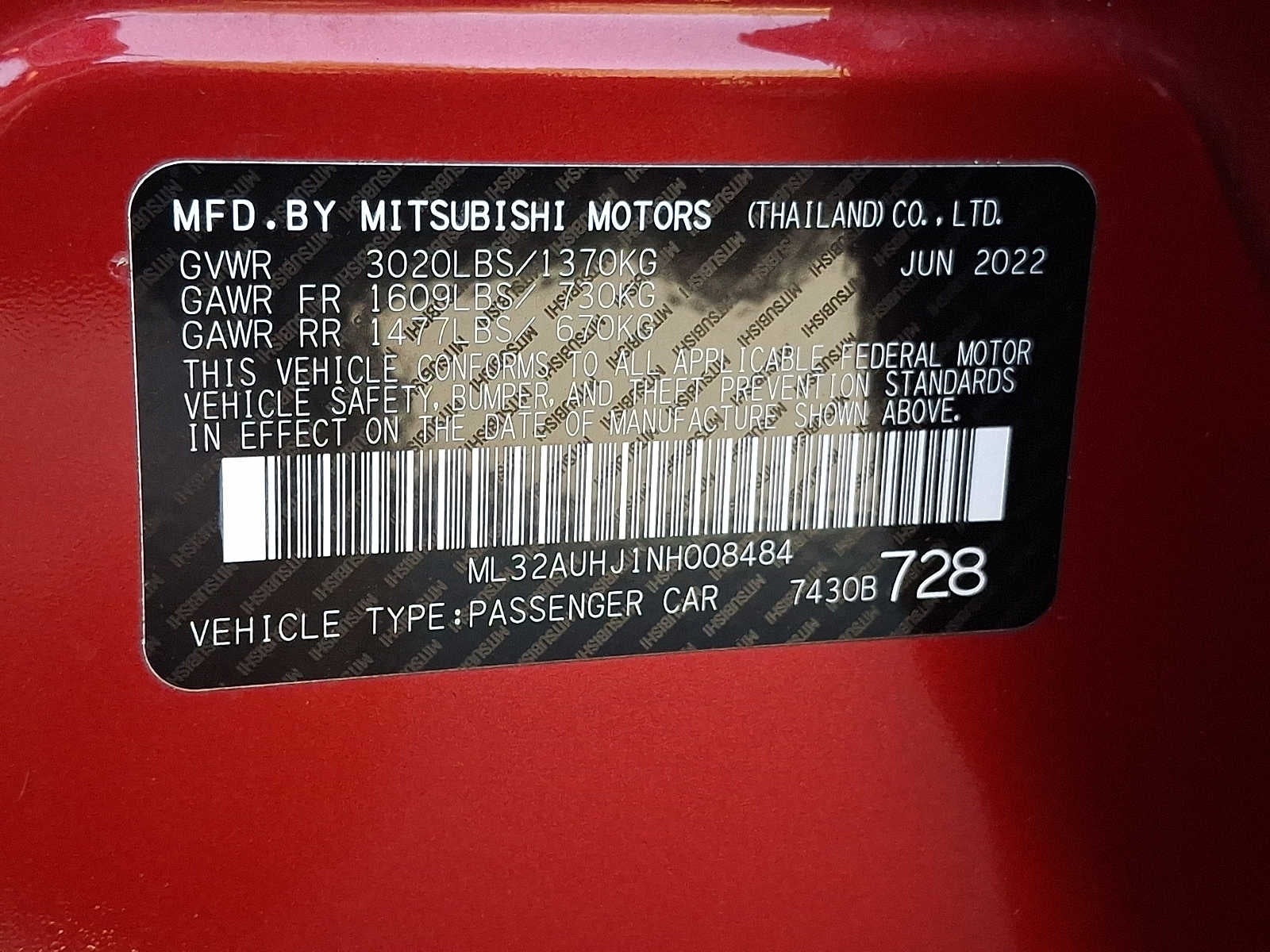 2022 Mitsubishi Mirage ES