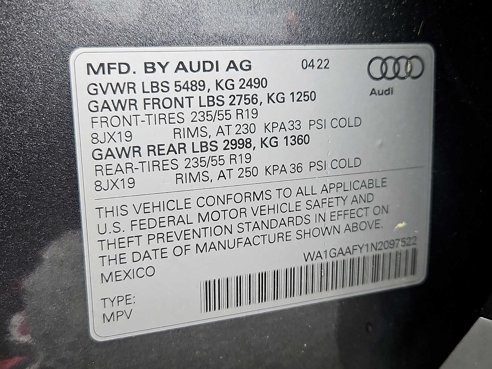 2022 Audi Q5 S line Premium