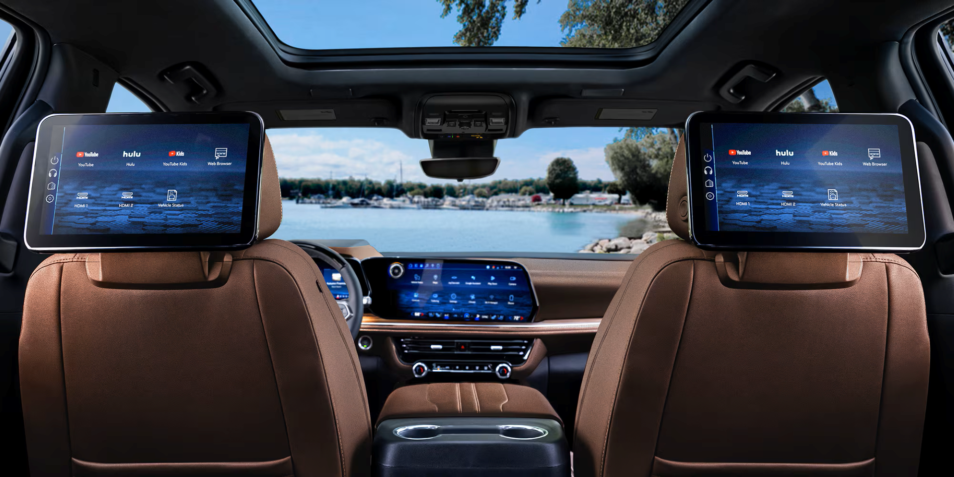 Interior of the 2026 Chevrolet Suburban featuring the 17.7-inch infotainment touchscreen and digital display