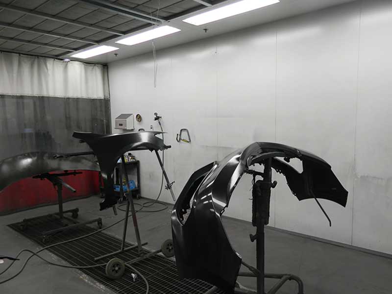 The paint room at the service center