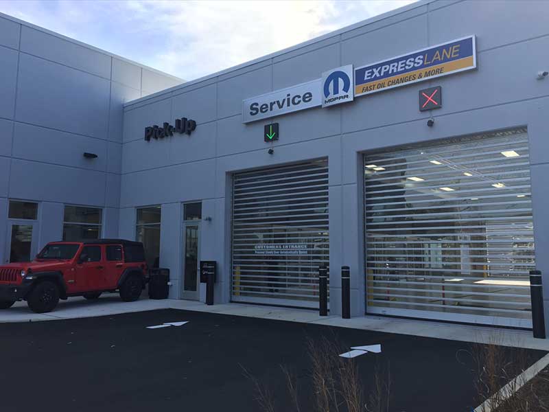 Outside the service center of Lester Glenn Chevrolet of Freehold