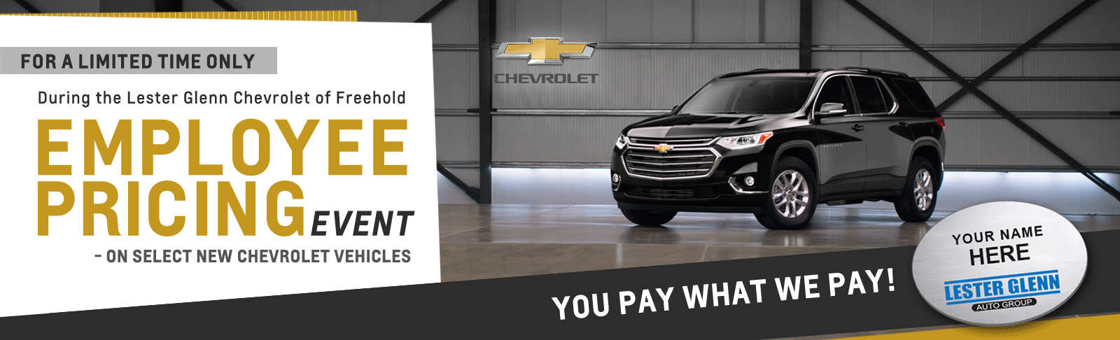 Employee Pricing Event at Lester Glenn Chevrolet of Freehold