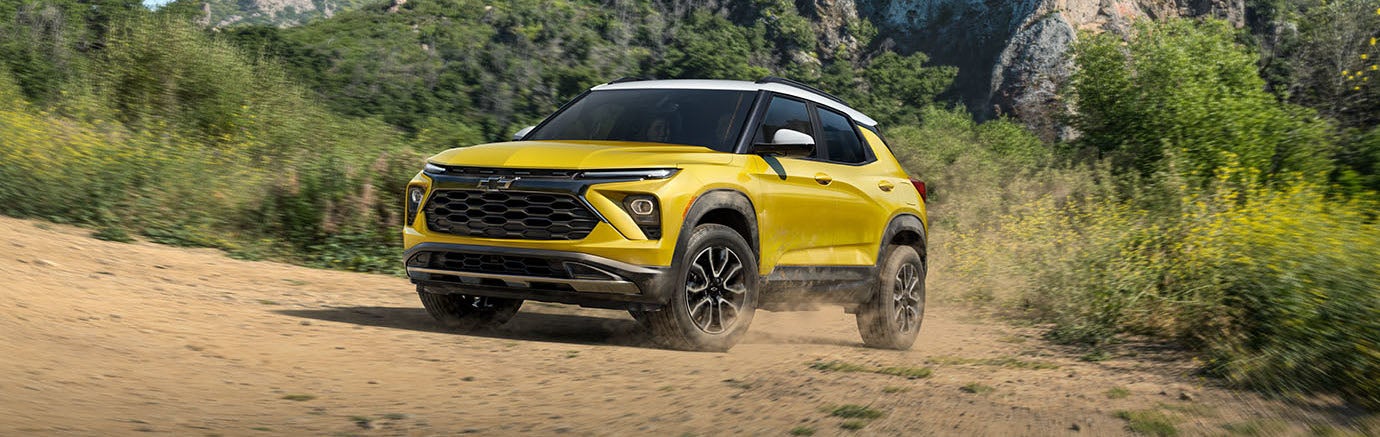 2025 Chevrolet Trailblazer in yellow off roading