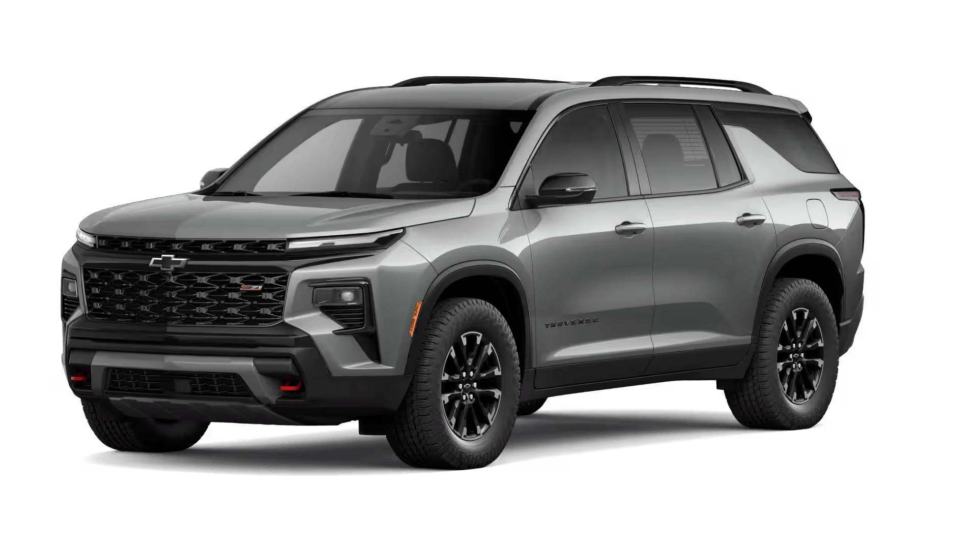 2026 Chevrolet Traverse Z71 off-road model with high-gloss Black machined-face wheels and all-terrain tires