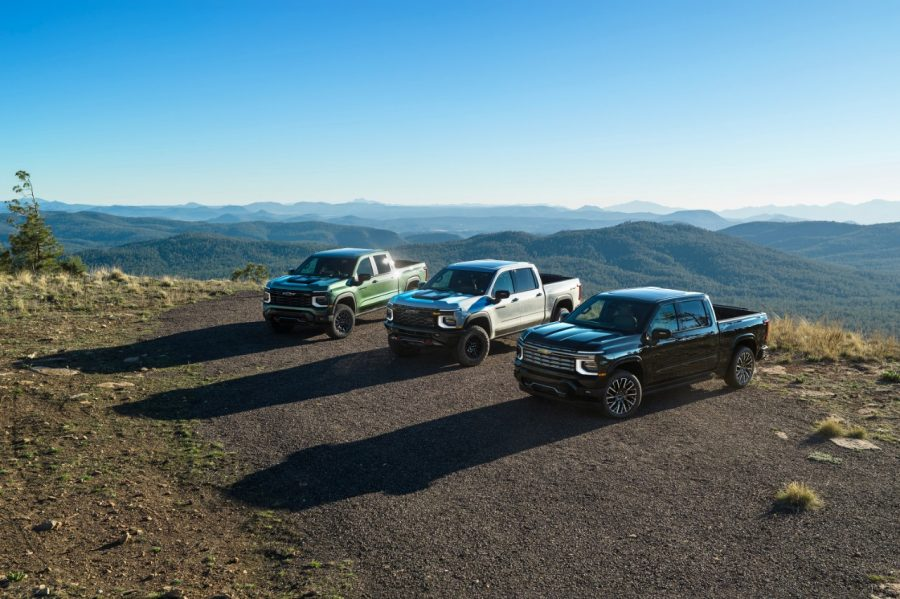 2027 Chevrolet Silverado Lineup on a mountain